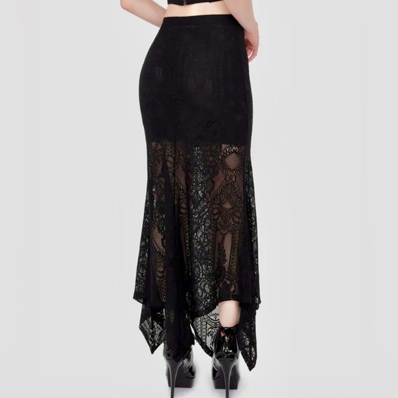 KILLSTAR Belladonna Lace Maxi Skirt - size XS - NWT - Picture 2 of 9